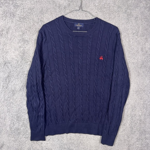 Brooks Brothers Other - Brooks Brothers Sweater Mens M Cable Knit Crewneck Supima Jumper Pullover Logo